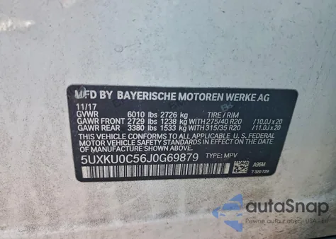 2018 BMW X6 Sdrive35I from USA, damaged, VIN 5UXKU0C56J0G69879